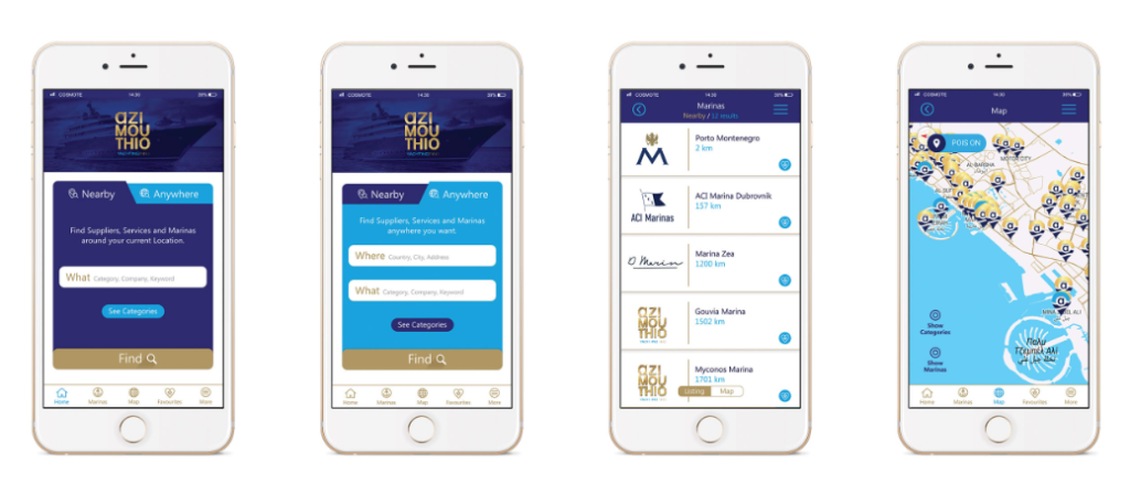 Azimouthio Mobile Application! the First and Only Yachting APPlication specifically designed for users to access information On and Offline in Just 2 Steps!