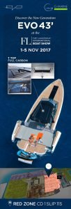 EVO 43' AT THE FORT LAUDERDALE INTERNATIONAL BOAT SHOW 2017. Evo Yachts will be at the American boat show with the T-top full carbon version.